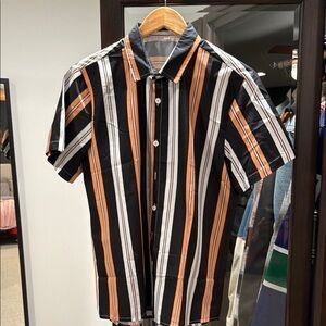 Striped Black and Orange Men's Shirt